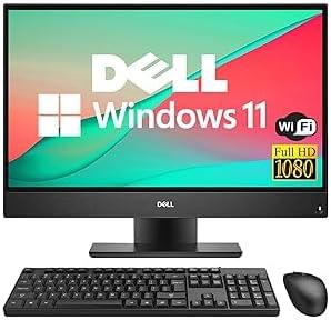 Dell OptiPlex 5260 PC desktop all-in-one, schermo FHD da 21,5", Intel Core i5-8400, 16 GB di RAM, SSD da 512 GB, WiFi, Bluetooth, tastiera US QWERTY, Windows 11 Pro (ricondizionato)