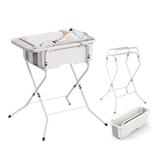 Collapsible Baby Bathtub with Stand and Thermometer