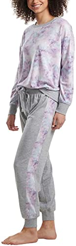 Pyjama 2 pièces floral violet XXL fluide et chaud Splendid pour nuits sereines