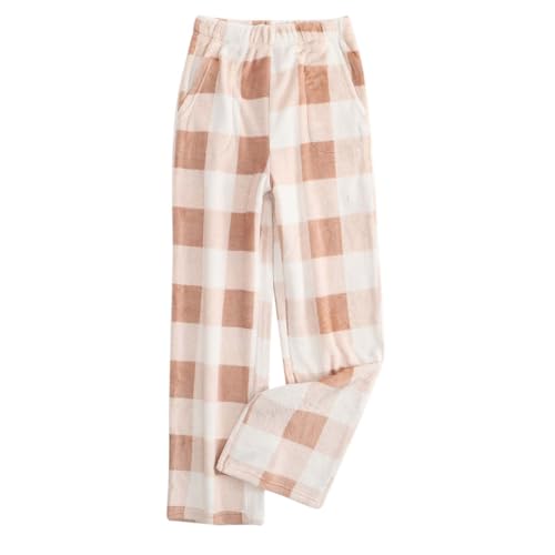 Pantalon de pyjama d'hiver chaud en flanelle contre le froid nocturne pour femme