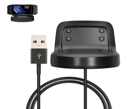 Repuesto USB Cargador con Cable de Carga 100cm compatible con Samsung Gear Fit 2 (SM-R360) / Gear Fit 2 Pro (SM-R365)