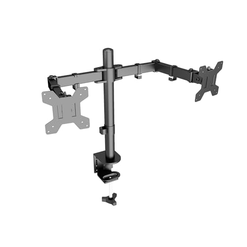 YBGGJO ディスプレイアーム 2画面 デュアルモニターアーム 耐荷重16kg 14~28インチモニター 多角度調節 クランプ式 PCアーム ダブルパソコンアーム ケーブル収納 VESA 75x75mm 100x100mm対応
