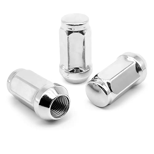 Image of BRONEVO M14x1.5 Lug Nuts with Cone Seat 19mm (3 /4 inch) Hex for Silverado, Ford, GMC Aftermarket Wheel,Set of 24 PC Chrome