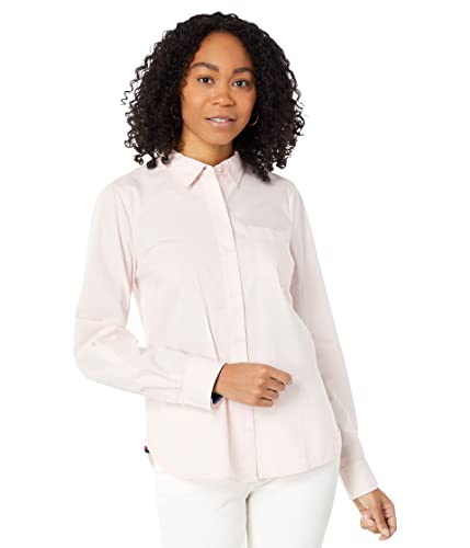 Tommy Hilfiger Women's Roll Tab Button Down Shirt, ballerina pink, L