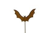 Metal Art Fever Bat Halloween Garden Stake, Steel Construction with Real Rust Finish, Made in USA