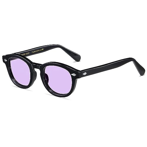 Sheen Kelly Gafas De Sol Ovaladas Retro Para Hombres, Mujeres, Capitán Pirata, Estilo Johnny Depp, Lente Polarizada, Material De Acetato Sheen Kelly Gafas De Sol Ovaladas Retro Para Hombres, Mujeres, Capitán Pirata, Estilo Johnny Depp, Lente Polarizada, Material De Acetato