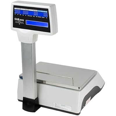 CAS CL5500R-30W Electronic Price Computing Scale with Label Printer - 30lb Capacity NTEP Certified Scale for Legal Trade - Network-Ready, Dual LCD Displays, 144 Speed Keys, 4000 Plus