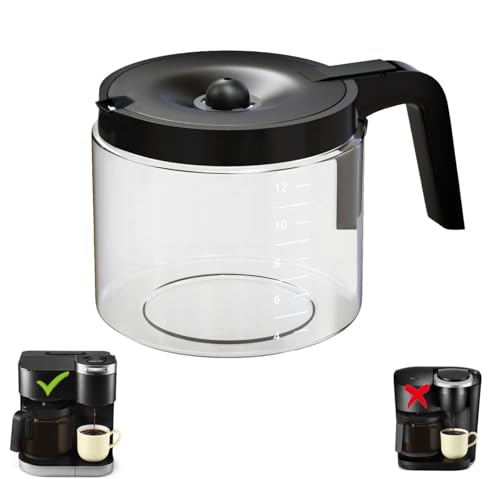 12-Cup Glass Coffee Carafe Replacement Compatible with Keurig K-Duo Single Serve & Carafe Coffee Maker, NOT Compatible with K-Duo Essentials 5000/5500 Models