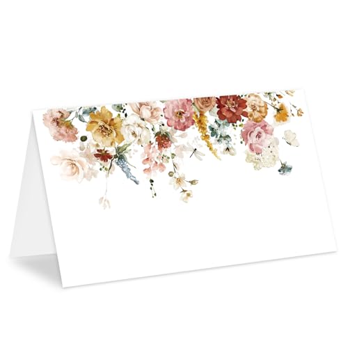 Marque-places floraux à personnaliser étiquettes de table vierges