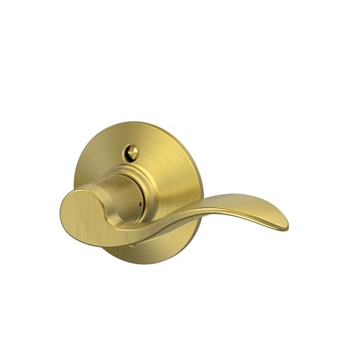 Image of SCHLAGE Accent Lever Non-Turning Lock in Satin Brass - Right Handed - F170 ACC 608 RH