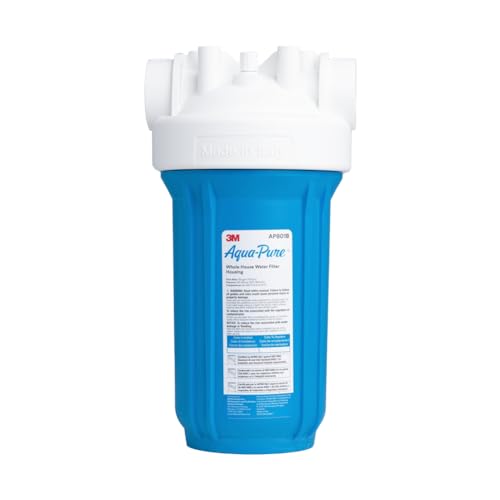 3M Aqua-Pure AP800 Series Whole House Filter Housing AP801B, 5639201, Large Diameter, Blue Sump, 10 in