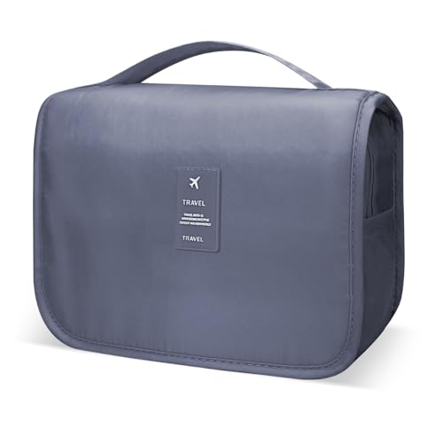 Lcsmaokin Large Capacity Toiletry Bag Travel Bag with Hanging Hook for Men and Women Waterproof Travel Cosmetic Bag Bathroom Storage Bag for Brushes Set,Full-Sized Shampoo,Toiletries,Accessories-Black 0.49 lbs