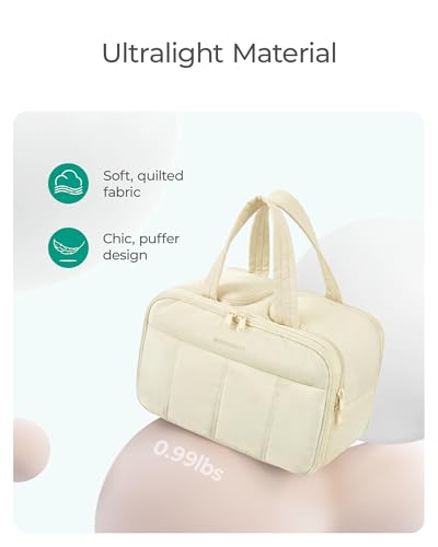 BAGSMART kulturbeutel Damen, Reise Kosmetiktasche Groß Kulturtasche zum Aufhängen für Frauen, Makeup Taschen Organizer mit Griff für Reisen, wasserdichte Waschtasche, Schwarz