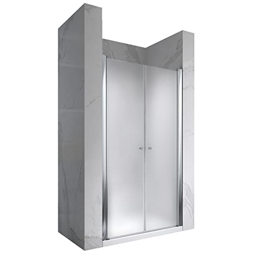 i-flair 98cm - Verstellbereich von 96-100cm, Höhe: 195 cm, Satinierte Duschabtrennung, Duschtür mit 6mm nanobeschichtetem Sicherheitsglas Cover