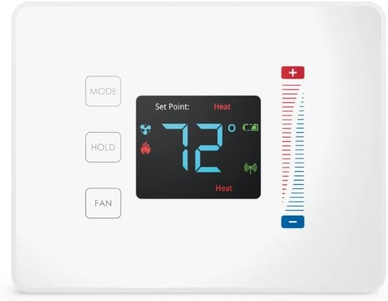 Pearl Thermostat (Works with SmartThings, Spectrum, Cox, Time Warner Cable, Vera, and ZigBee Platforms), White