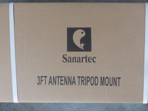 3ft Heavy Duty Tripod Mount for Starlink, Antenna, DIRECTV, Ubiquiti (Includes 1.66" by 2" Diameter Mast) (1 Unit)