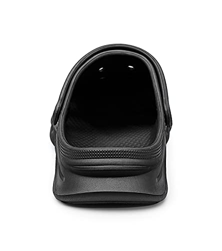 Kemisant Men Clogs, Unisex Slip-On Yard Garden Shoes Mules Cleaner Shoes House Work Cushioned Supportive(Black-9 Men/11 Women) #TOP2