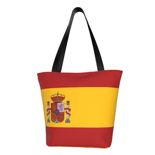 Generic Bolsa de hombro grande con bandera de España para decoración al aire libre, color negro, Negro -, Talla única Generic Bolsa de hombro grande con bandera de España para decoración al aire libre, color negro, Negro -, Talla única