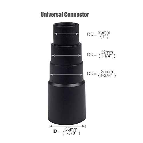 25Mm Long Horse Hair With Universal Connector For 25Mm/1", 32Mm/1-1/4", 35Mm/1-3/8" Hose, 1.25 Inch Small Round Dust Suction Brush Vacuum Brush Attachment Soft Bristle Cleaner Replacement With Adapter #TOP1