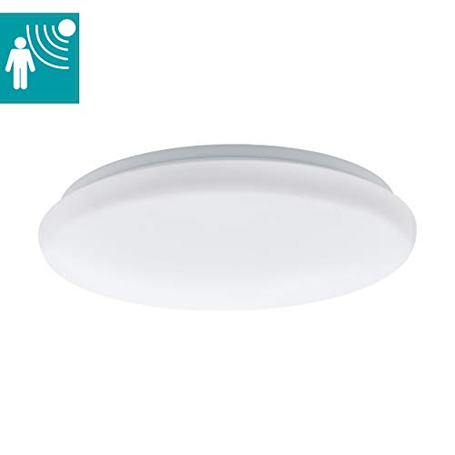 Preisvergleich Produktbild EGLO LED Bewegungsmelder-Deckenlampe Giron-M, 1 flammige Deckenleuchte, Material: Stahl, Kunststoff, Farbe: weiß, Ø: 26 cm, inkl. Bewegungssensor