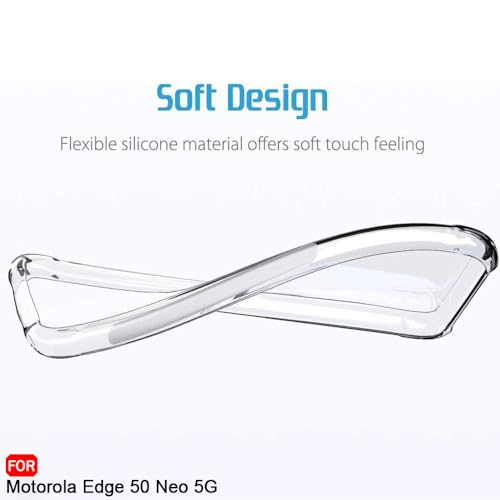 Image of TheGiftKart Crystal Clear Back Cover Case for Motorola Moto Edge 50 Neo 5G | Shockproof Soft TPU Case | Cushioned Edges for Ultimate Protection Back Cover Case (TPU, Transparent)