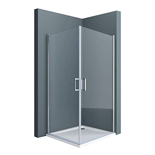 Sogood Cabina de ducha esquinera Rav24K 70x75x195cm vidrio transparente con mecanismo de elevación y descenso