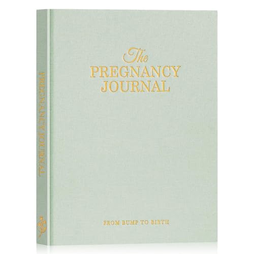 Lanpn My Pregnancy Journal Memory Book for First Time Mom, 156 Page Pregnant Announcement Must Have Planner Scrapbook, Pregnancy Tracking Diary Mom to Be Keepsake Gift for Expecting Parent Sage Green