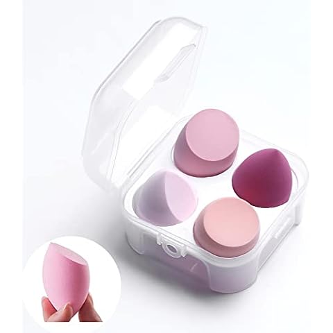 WANBY Makeup Sponges Blender Sponges Set Latex Free Makeup Blenders for Foundation Concealer Liquid Cream and Powder (4Pcs) Cover