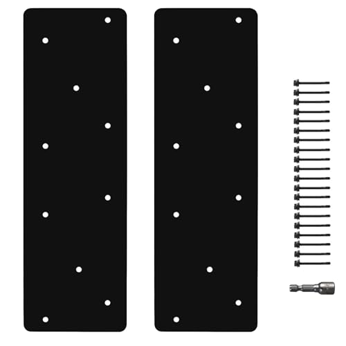 XIHUWZ 2 Pcs 16'x5'Straight Steel Flat Plate,Heavy Duty Mending Plate Joining Brackets, I Shape...