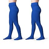 Silky Toes Girls' Opaque Microfiber Tights (2 Pairs) Black White or Colored Nylon Stockings for Kids