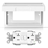 AIDA 20A GFCI Outlet with Weatherproof Cover, Tamper-Resistant & Weather Resistant Self-Test Electrical Outlet, 20A/125V for Bathroom, Kitchen, Outdoor, UL Listed, Matte White, 1 Pack