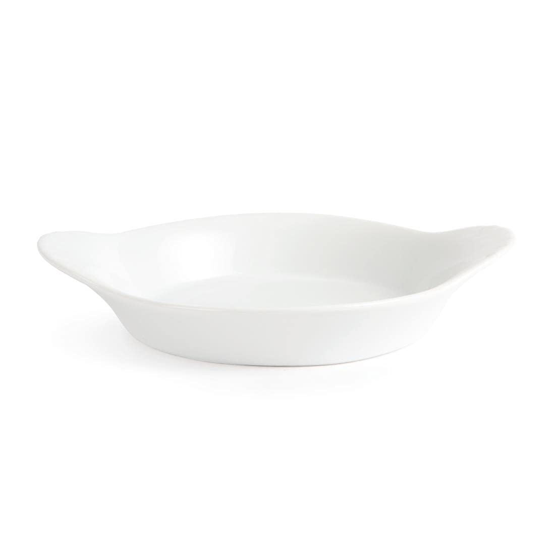 Olympia Whiteware - 6 Plats ronds à oreilles 192 x 151 mm, Assiettes de service compatibles four, micro-ondes, lave-vaisselle et armoire réfrigérée négative W444