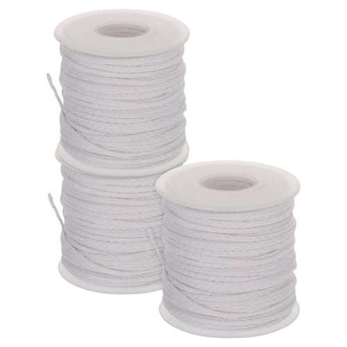 3 rollos de mechas de algodón trenzadas 61m para velas