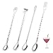 4 Pezzi Cucchiai da Bar Manico Lungo Cucchiaini da Cocktail in Acciaio Inox Cucchiaio da Bar per Cocktail Miscelatore in Acciaio