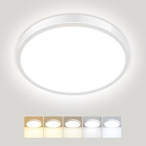 Peasur Deckenlampe LED Deckenleuchte Flach,5Farben-3000/3500/400... Wasserfest Badezimmer Lampe Decke,15W Modern Rund Lampe für bad flur schlafzimmer keller Wohnzimmer Büro,180 * 16mm