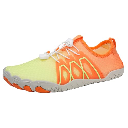 Hiking Water Shoes for Women Mens Comfortable Hike Barefoot Footwear Fashion Barefoot Water Hiking Shoe Wide Toe Box Sneakers Non-Slip Barefoot Shoes Unisex Gym Workout Running Shoe Yellow