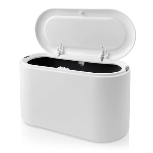 tekenewbse 2L Papelera Escritorio, 22 × 11 × 13cm Mini Blanca Cubo de Basura de Mesa con Tapa, Plastico Pequeño para Papeleras Pequeña para Baño, Oficina, Escritorio, Cocina