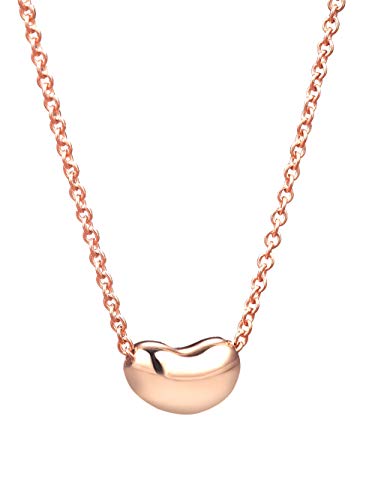 MixiuEuro Collier minimaliste en acier inoxydable plaqué or avec pendentif en forme de pois de chance, cadeau pour filles et enfants sans nickel Cover