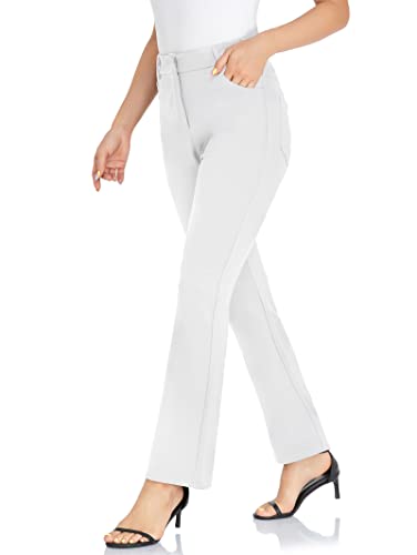 Famulily Women's Bootcut Dress Pant High-Waisted Silhouette Work Slacks Stretch Office Pants Business Casual [S-3XL]