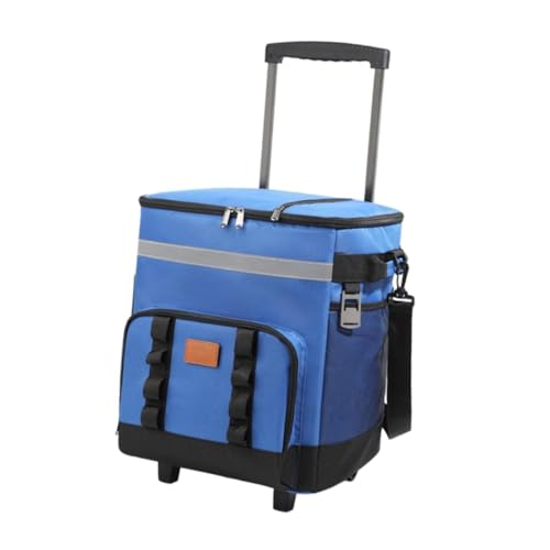 Perfeclan Bolsa térmica con Ruedas y Cremallera, 35 L, Impermeable, Aislante, con Ruedas y asa, Ideal para barbacoas y Pesca al Libre, Azul