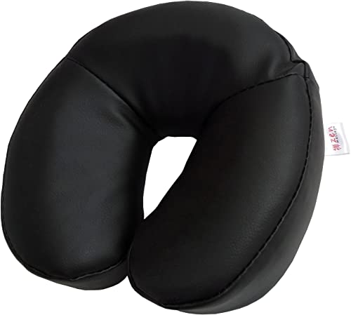 Zen – Reposacabezas Masaje Cama camillas - Reposacabezas para Masaje de Espuma Suave con Funda de imitación de Cuero - para cosmética, Fisioterapia y Tratamiento Negro