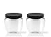 Grand Parfums 8 Oz PET Jar Venetian Style with Sloped Sides and Colored Caps - 70mm - 240mL Volume (12 Jars, Black Lids)