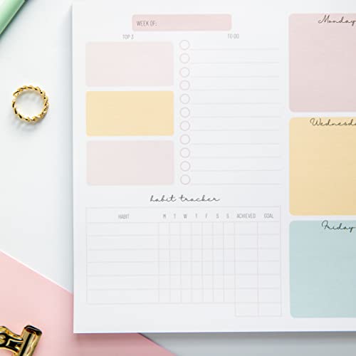 Weekly Planner Tear Off Pad - 52 Undated Weekly Calendar Pad Tear Off Weekly To Do List Notepad, Academic Planner Notebook, Week Planner And Business - Productivity Planner 10.1 X 7.7’’ #TOP2