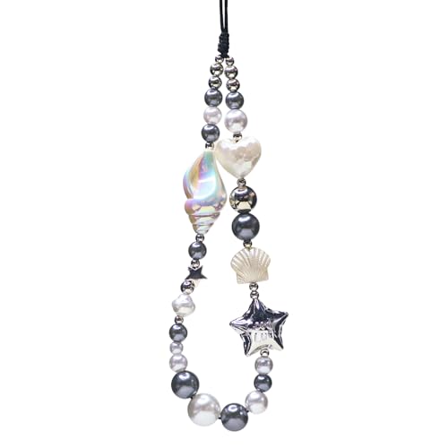 Image of Cute Beaded Camera Wrist Strap for Phone, Digital Camera Charm Lanyard, Pearl Beaded Chain for Bag Keychain Gift