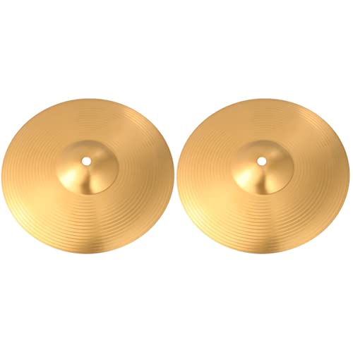 Milisten Crash Cymbal Hi Hat Cymbals Crash 2Pcs 10 inch Bass Drum for Drum Players and Beginners Practice Percussion Instrument Golden Brass