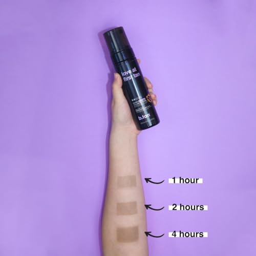 Image of b.tan Violet Self Tanner Mousse Bundle | Love At First Tan - Best, 1 Hour Express Sunless Tanning Foam, Cancels Orange Tones, Dark Bronzing Glow, No Fake Tan Smell, Face & Body, 6.7 Fl Oz, Pack of 2