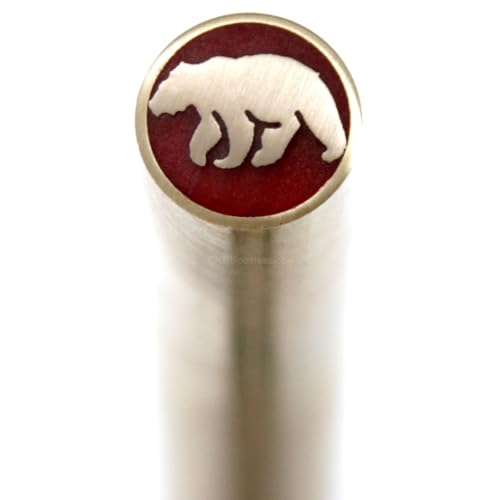 Mosaic Pin - (0.375 (3/8) Inch Diameter) - (Bear) - (MP-1025BB-375) - (Brass Outer)(Brass Inner) - Decorative Knife Handle Pins and Rods for Fixed Blade Knives