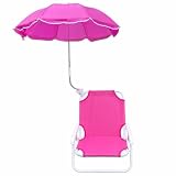 rockible Silla Camping con Sombrilla Reforzada Ligera, Rojo