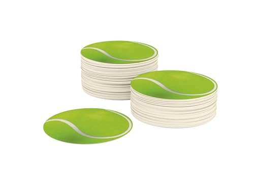 Lot de 50 dessous de verre ronds en carton (diamètre : 10 cm) - Décoration de table NBA (tennis)