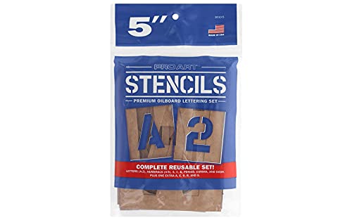 PRO ART Oiled Stencil Board Lettering, 5-inch Set, Natural